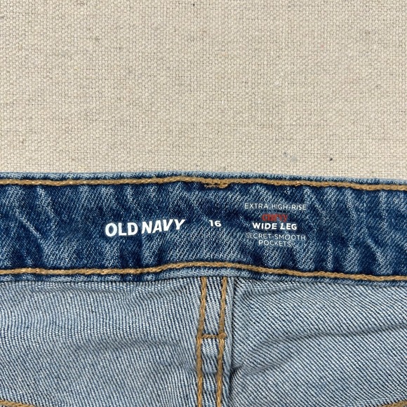Old Navy Jeans Womens 16 Extra High-Rise Curvy Wide Leg Skater Grunge Baggy - Picture 4 of 13